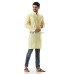 Men's Lemon Yellow Color Solid Punjabi (NS88)